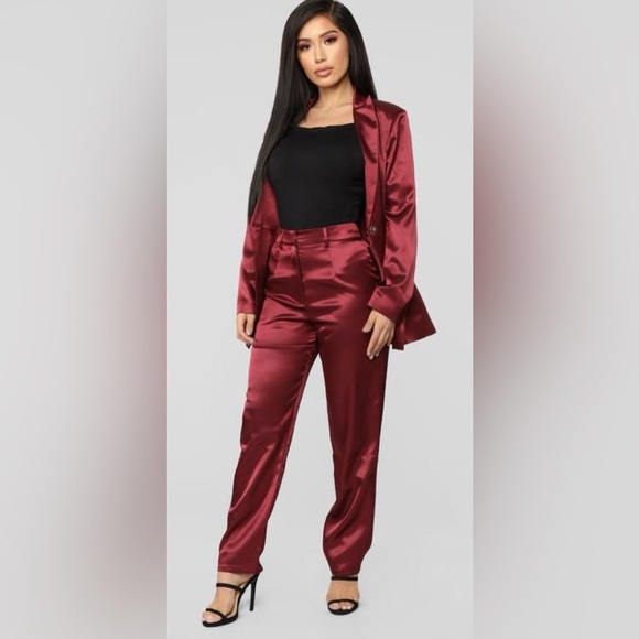 Fashion Nova Pants - Burgundy Women's Pantsuit from Fashion Nova NWOT- top not inc